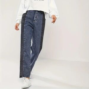 Two-toned Straight Leg Jeans